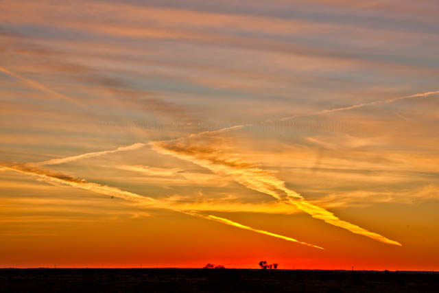 Jet Trails in the Sunset